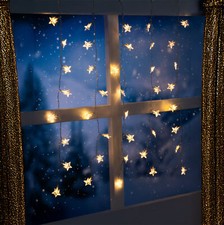LED Sternen Vorhang warmweiß