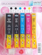 UNITED OFFICE Druckerpatronen [C550/551XL] Tinte FÜR Canon Pixma