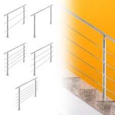 Geländer Edelstahl Handlauf mit 0-5 Querstabhalter Treppen für Außen & Innen