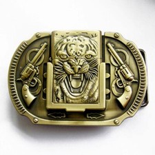Buckle mit Feuerzeug Tiger und