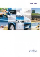 VW BUS WESTFALIA CLUB JOKER Campingwagen Wohnmobil Prospekt Brochure A