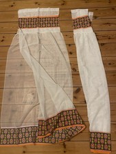 Gardinen Vintage 70er Blumen Prilblumen Weiß Länge 155cm Vorhang Retro 2 Stk 