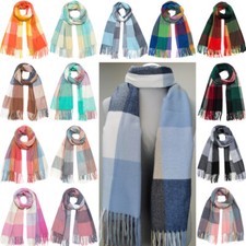 Weicher Winterschal Stola Wendeschal  Tuch 20% Kaschmir Schal Karo Strick 2192