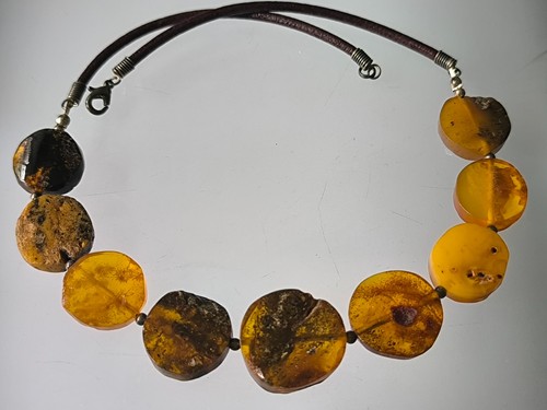 Bernstein kette aus - bernstein, natur