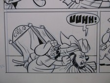 Originalzeichnung FELIX: Wups & Waldi (Kauka/Bastei) Haue für die bösen Buben!!!