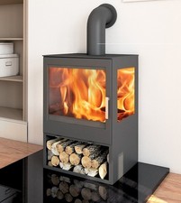 EEK A+ 3-Scheiben Kaminofen Victoria Modena Vision schwarz- 9,76kW mit XXL-Sicht