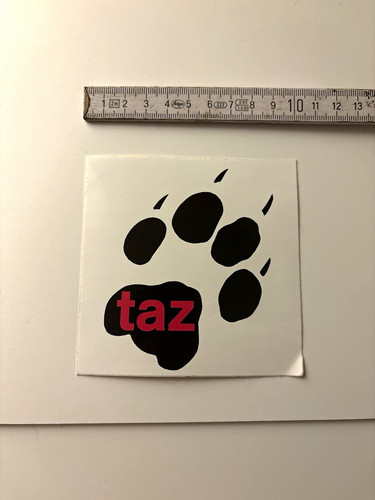 Taz werbeaufkleber sticker - taz, werbeaufkleber/sticker