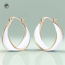 Ohrringe Weiße Emaille