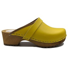 AM-Toffeln 100 Clogs in Yellow - Fußbett aus Holz