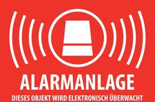 5-50 Stk. Alarmgesichert, Alarmanlage, Videoüberwachung, Überwacht Aufkleber 7x5