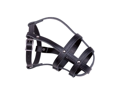 Maulkorb leder schwarz - maulkorb,