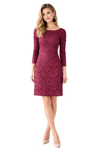 Sienna spitzen kleid - kleid, bordeaux