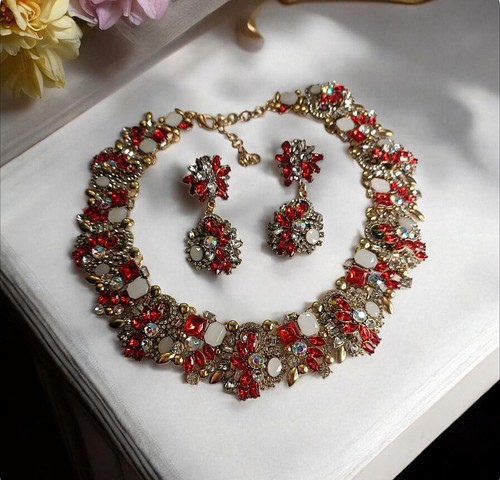 Schmuck set rot - rot, strass