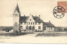 China: AK Tsingtau / Qingdao, Bahnhof, um 1910