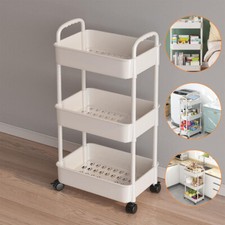 Servierwagen mit 3 Ebene Platzsparender Küchenwagen Rollwagen Aufbewahrungswagen