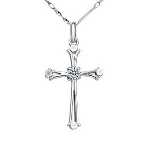 Kreuz anhänger mit kette - kette, echt