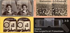 Stereobrille - Plexi-Lorgnette & 3 Stereofotos a 180mm * 90mm - Stereobetrachter