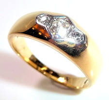 Ring antik 750 Gold 0.25 ct Diamant  Gr 52,5  16,8 mm änderbar 4,9g sie + er