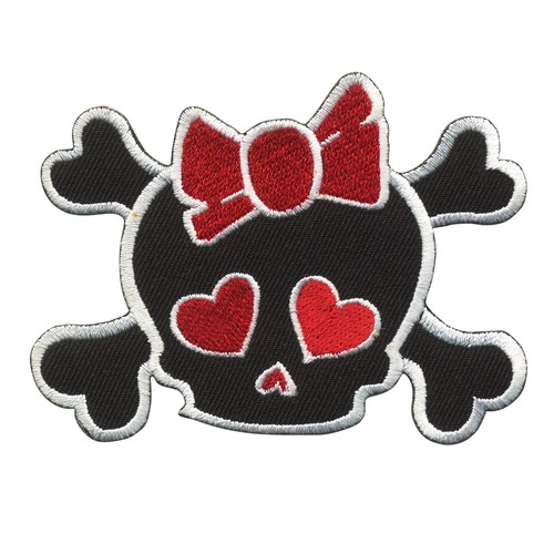 Aufnäher totenkopf mit herz - totenkopf,