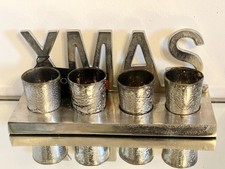 XMAS Kerzenhalter • 4er Set • COLMORE Aluminium & Bauernsilber • Weihnachtsdeko