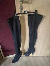 Overknees schwarz mit Glitzer