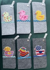Etui aus Filz mit Enten Applikation. Brille, Handy, Adventskalender, Nikolaus