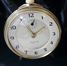 Dugena Wecker Leise Trio ca.60/70 Jahre Vintage Tischwecker Goldfarbig Defekt