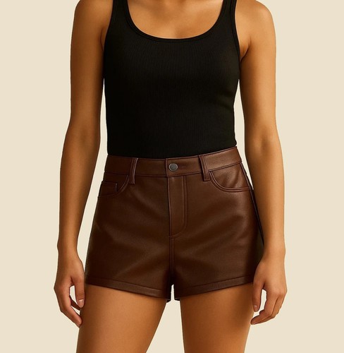 Neue braune damen ledershorts - neue,