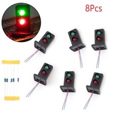 8Pcs Modellbahn HO/OO Skala✅ Signale 2Lights Eisenbahn LED-Signal Lampe Grün/Rot