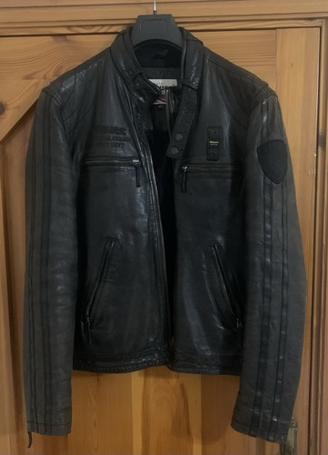 Blauer motorradjacke echtleder - motorradjacke,