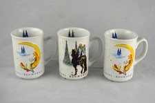 Mohaba Weihnachtsmarkt x 3 Glühweinbecher/Tassen - Mond & Engel - 4" hoch