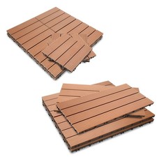 WPC Fliesen Terrassenfliesen wetterfest Kunststoff Quadratisch Holzfliesen 1-10㎡