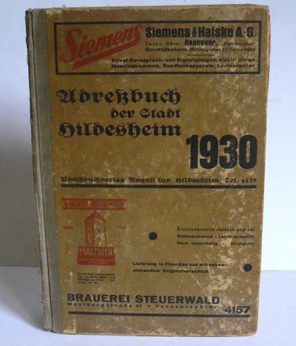 Einwohnerbuch hildesheim 1930 - einwohnerbuch,