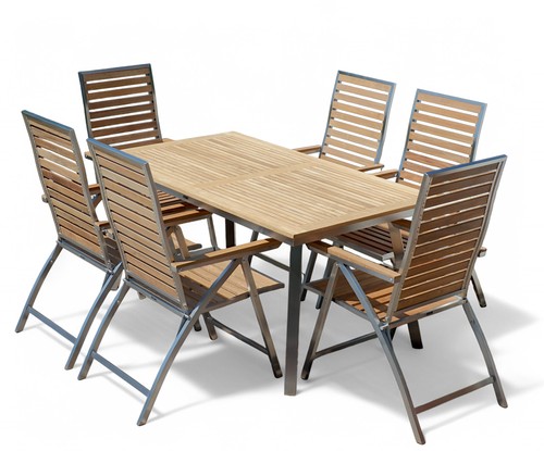 Gartengarnitur edelstahl teak - edelstahl,
