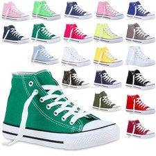 892738 Freizeit Damen Sneakers High Viele Farben & Größen Canvas Schuhe New Look