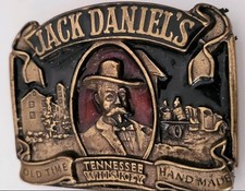 Vintage Jack Daniels Whiskey Hand Gefertigt Gürtelschnalle aus 1989 Bergamotte M