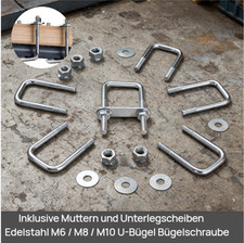 1x U-Bügel+Gegenplatte M6 M8