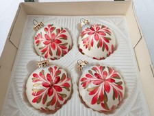 4 alte Glas Weihnachtskugeln