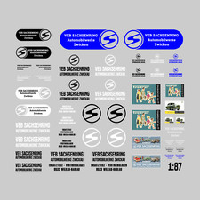 Waterslide Decal 1:87 Spur H0  DDR Trabant VEB Sachsenring Zwickau -  Modellbahn