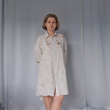Blusenkleid beige mit - blusenkleid,