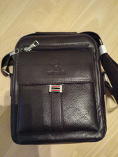 Herren Schultertasche Echt Leder Umhängetasche Handtasche Braun Messenger Tasche