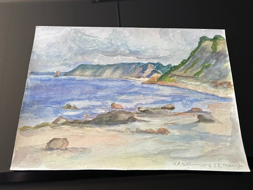 Aquarell küsten landschaft - küsten,