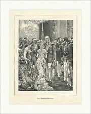 Cercle. Gemälde von Adolf Menzel Damen Leuchter Deutsch Uniform Holzstich E 8435