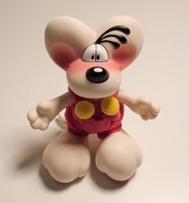 DIDDL MAUS weiß mit rosa Latzhose Kunststoff /Hartplastik Sammelfigur ca. 12cm