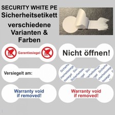 SECURITY WHITE PE Sicherheitsetiketten / Aufkleber - 60x20 mm - Knochenform