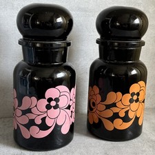 Vintage Apothekerglas aus Belgien| Schwarzglas | 70er Flower Power | sehr Stabil