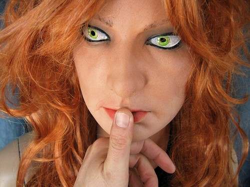 Latex maske scarlett augen - latex-maske, +augen