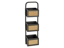 Wenko Badregal, mit 3 Bambuskörben (Schwarz) - B-Ware Transportschaden