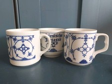 3 Kaffeebecher/Teebecher  Friesische Teetasse Indisch Blau Bareuther JL Blau 