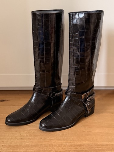 Zara kroko lederstiefel - lederstiefel, /